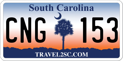 SC license plate CNG153