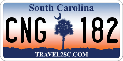 SC license plate CNG182