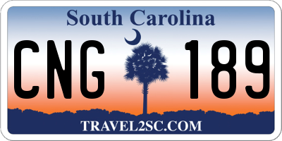 SC license plate CNG189