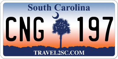 SC license plate CNG197
