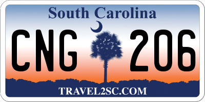SC license plate CNG206