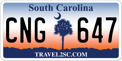 SC license plate CNG647