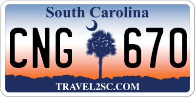 SC license plate CNG670