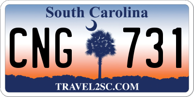SC license plate CNG731