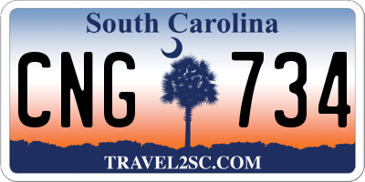 SC license plate CNG734