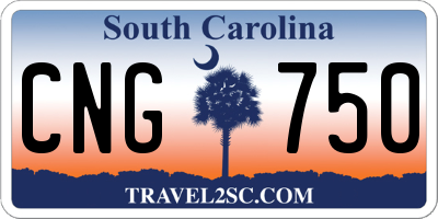 SC license plate CNG750