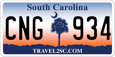 SC license plate CNG934