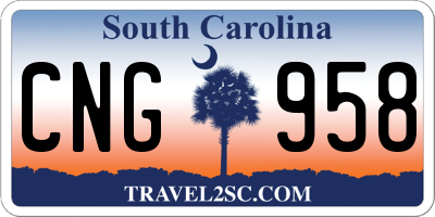SC license plate CNG958