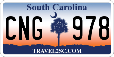 SC license plate CNG978