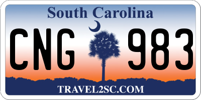 SC license plate CNG983