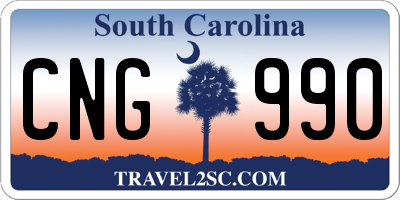 SC license plate CNG990