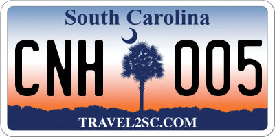 SC license plate CNH005