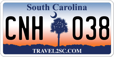 SC license plate CNH038
