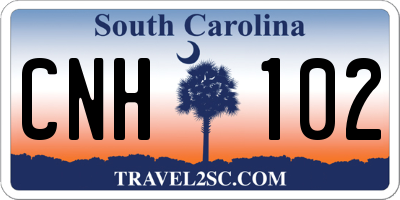 SC license plate CNH102