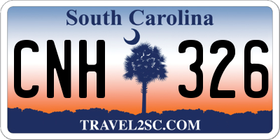SC license plate CNH326