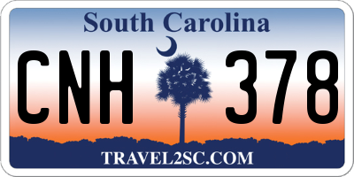 SC license plate CNH378