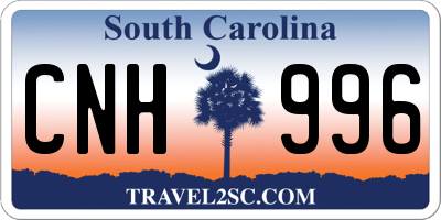 SC license plate CNH996