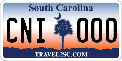 SC license plate CNI000