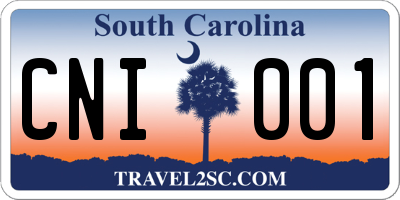 SC license plate CNI001
