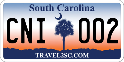 SC license plate CNI002