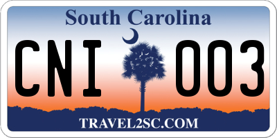 SC license plate CNI003