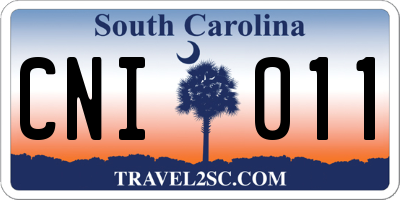 SC license plate CNI011