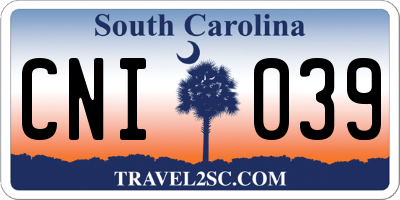 SC license plate CNI039