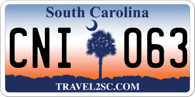 SC license plate CNI063
