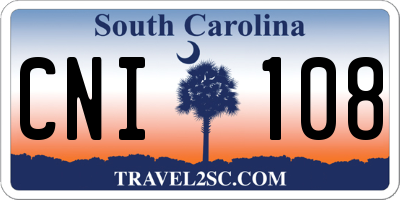 SC license plate CNI108