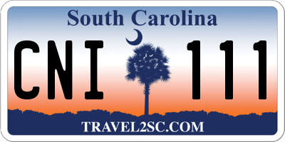 SC license plate CNI111