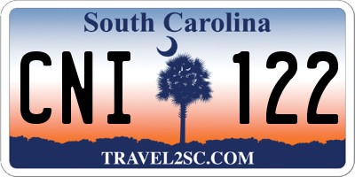 SC license plate CNI122