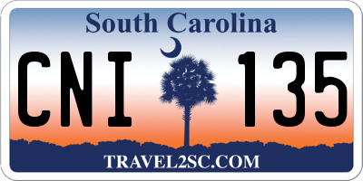 SC license plate CNI135