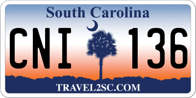 SC license plate CNI136