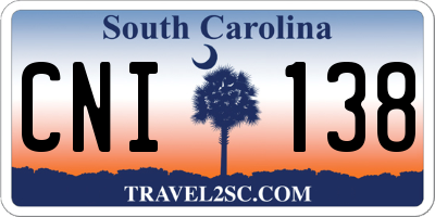 SC license plate CNI138