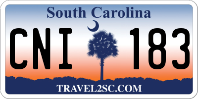 SC license plate CNI183