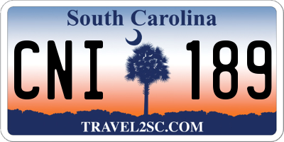 SC license plate CNI189