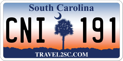 SC license plate CNI191
