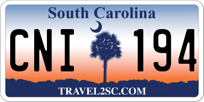 SC license plate CNI194
