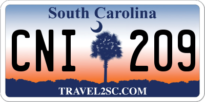 SC license plate CNI209