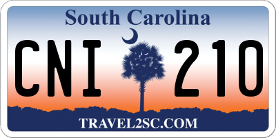SC license plate CNI210