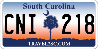 SC license plate CNI218