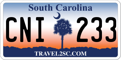 SC license plate CNI233