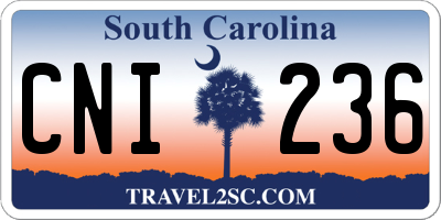 SC license plate CNI236