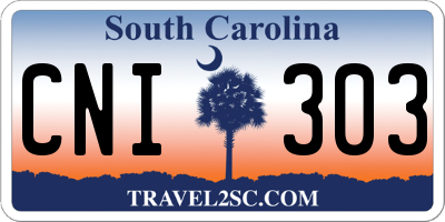 SC license plate CNI303