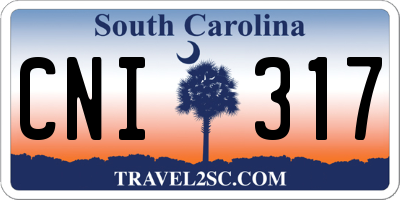 SC license plate CNI317
