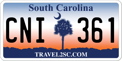 SC license plate CNI361