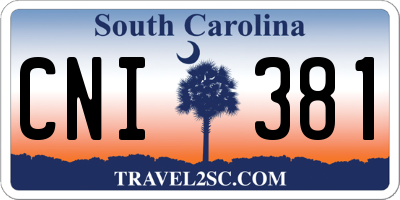 SC license plate CNI381