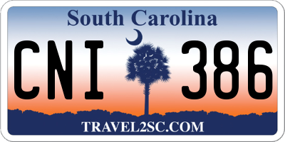 SC license plate CNI386