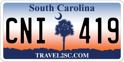 SC license plate CNI419