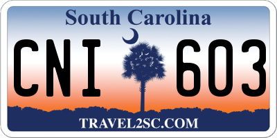 SC license plate CNI603